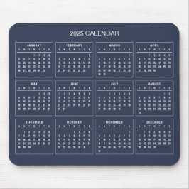 Calendário 2025 Simples E Elegante | Mousepad