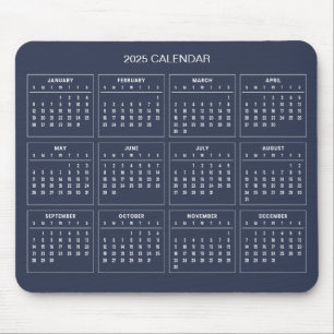 Calendário 2025 Simples E Elegante   Mousepad