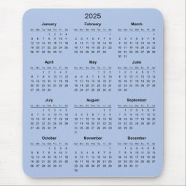 Calendário 2025 Simples E Elegante | Mousepad