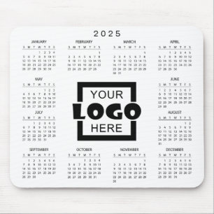 Calendário 2025 Simples E Elegante   Mousepad