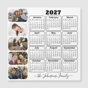 Calendário 2025 Simples Moderno 5 Fotos Família Ím