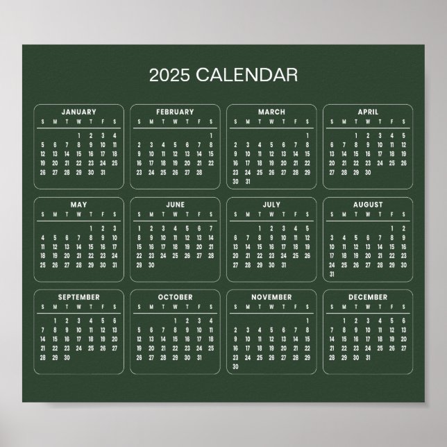 Calendário 2025 Simples, porém Elegante |  Poster (Frente)