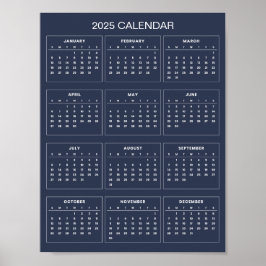 Calendário 2025 Simples, porém Elegante | Poster