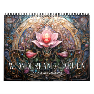 Calendário 2025 Wonderland Garden Surreal Fantasy Art