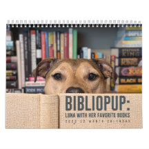 2026 12 month Calendar BiblioPup: Luna & Books
