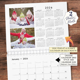 Calendário 2026 2 Fotos por Mês com 2026 anos