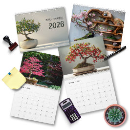 Calendário 2026 Arte Bonsai Zen | Fotografia Minimalista