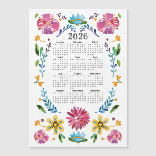Calendário 2026 Arte Folclórica Mexicana Tradicion
