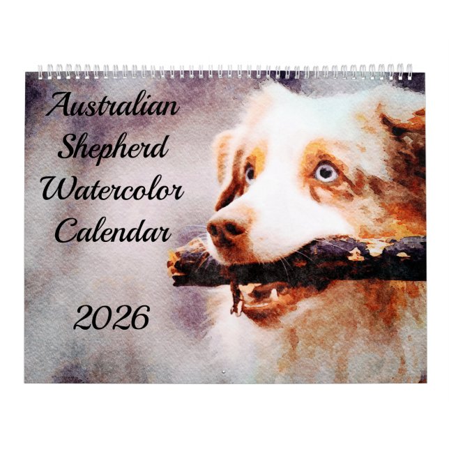 Calendário 2026 Australian Shepherd Cattle Dogs Aussies Gift (Capa)