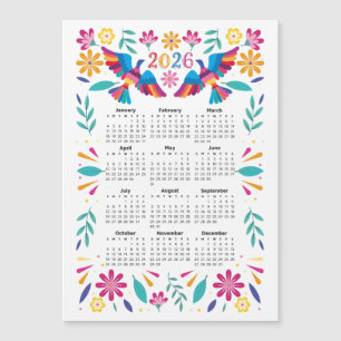 Calendário 2026 Aves e Flores De Otomi Voadoras Me