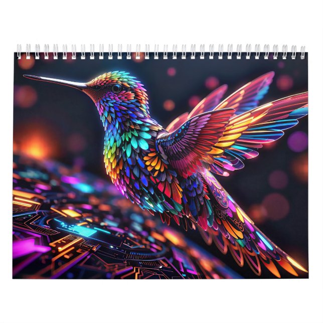 Calendário 2026 Aves Hummingbird em Movimento (Capa)