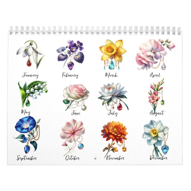 Calendário 2026 Birth Flowers & Birthstones (Capa)