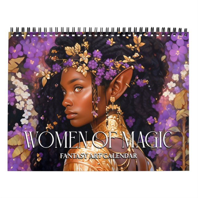 Calendário 2026 Black Fantasy Art Women Of Magic Calendar (Capa)