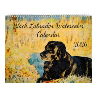 Calendário 2026 Black Lab Dog Lover Bird Hunting Dog Gift