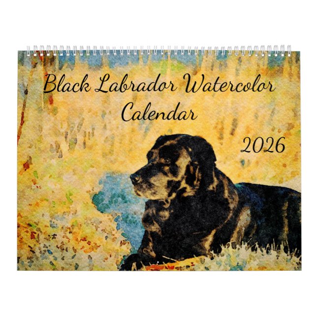 Calendário 2026 Black Lab Dog Lover Bird Hunting Dog Gift (Capa)