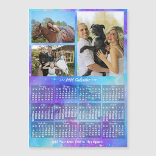 Calendário 2026 Boho Aquarela Ímã de Foto Personal