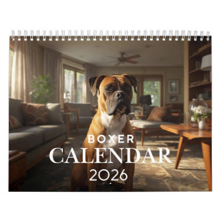 Calendário 2026 Boxer Dog Wall Calendar | 12 Month Calendar