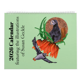Calendário 2026 Calendar featuring nature illustrations 