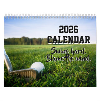 Calendário 2026 Calendar Funny Golf Quotes Golfer Humor