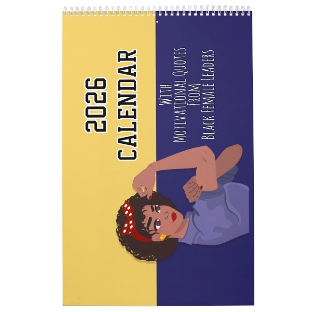 Calendário 2026 Calendar Motivational Quotes Black Girl Women (Capa)
