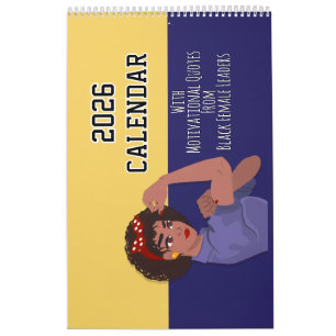 Calendário 2026 Citações Motivacionais Menina Negr