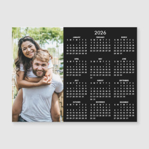 Calendário 2026 Clássico Moderno Ímã de Foto