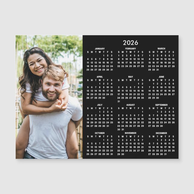 Calendário 2026 Clássico Moderno Ímã de Foto (Frente)