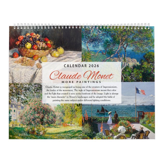 Calendário 2026 - Claude Monet 2 - Impressionismo (Capa)
