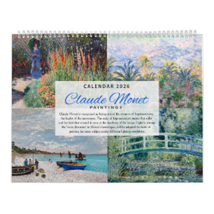 Calendário 2026 - Claude Monet - Impressionismo