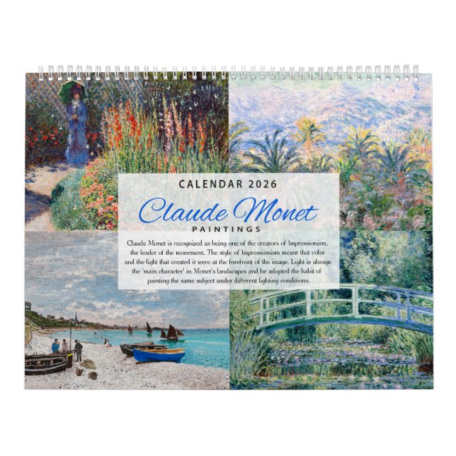 Calendário 2026 - Claude Monet - Impressionismo (Capa)