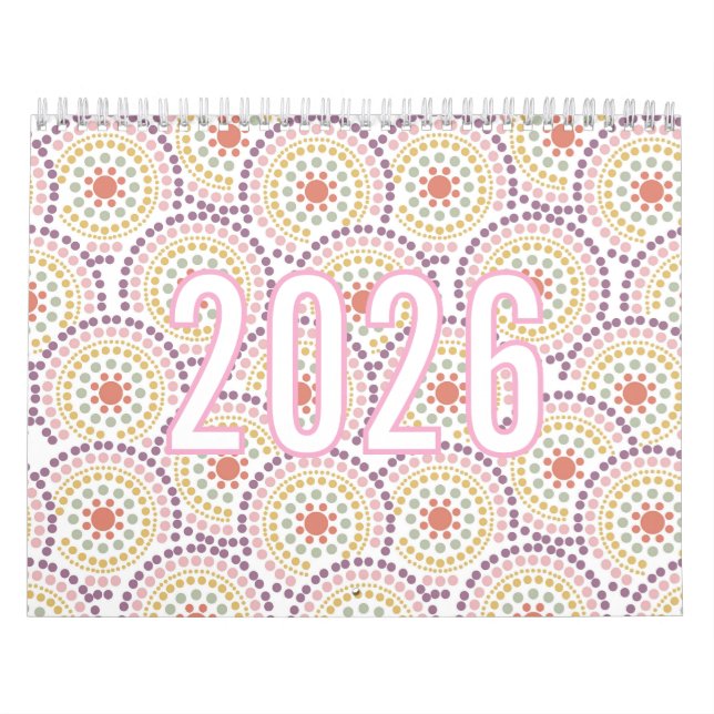 Calendário 2026 Colorful Pastel Pattern Illustration Calendar (Capa)