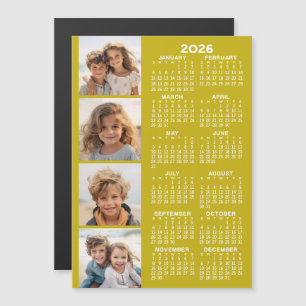Calendário 2026 com 4 Cartão Magnético de Colagem