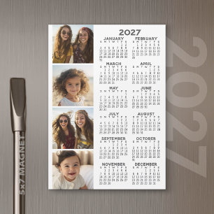 Calendário 2026 com 4 Cartão Magnético de Colagem