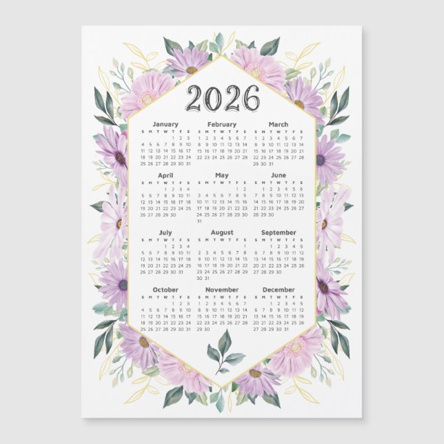 Calendário 2026 Cores d'água Cores d'água (Frente)