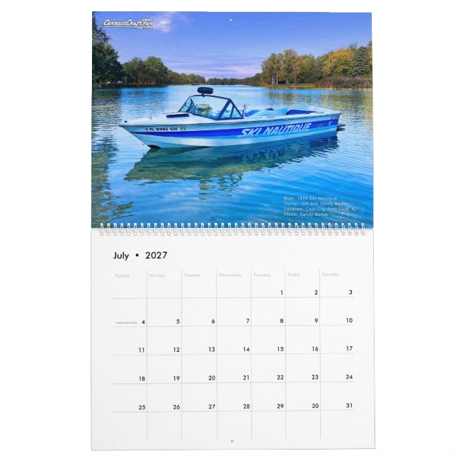 Calendário 2026 CorrectCraftFan.com Annual Calendar (Jul 2027)