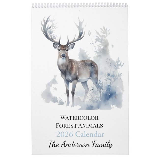 Calendário 2026 Custom Forest Animals Photo Calendar (Capa)
