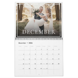 Calendário 2026 Custom Wedding Photo Newlywed Chic