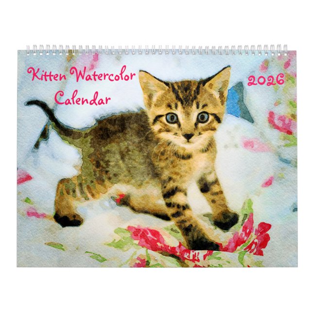 Calendário 2026 Cute Kittens Baby Cat Lovers Gift Kittie Cat (Capa)