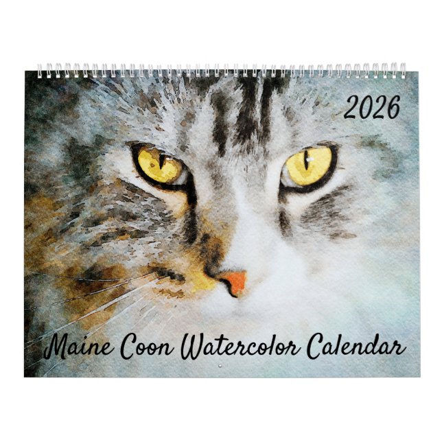 Calendário 2026 Cute Maine Coon Cat Mama Gift Cat Lovers Gift (Capa)