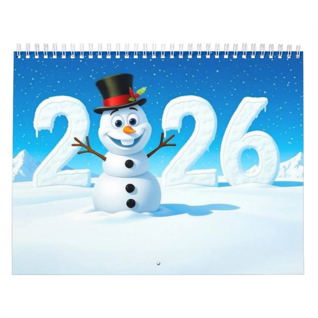 Calendário 2026 Cute Seasonal Character Medium Wall Calendar (Capa)