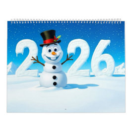 Calendário 2026 Cute Seasonal Character Wall Calendar (Large)