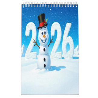 Calendário 2026 Cute Seasonal Character Wall Calendar (Small)