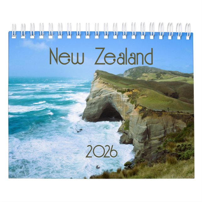 Calendário 2026 da Nova Zelândia para Ilhas do Sul (Capa)