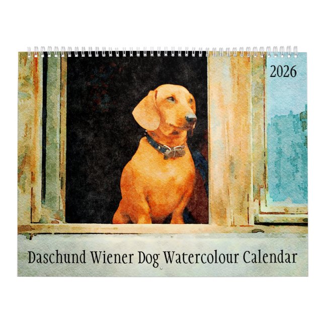Calendário 2026 Daschund Wiener Dog  (Capa)