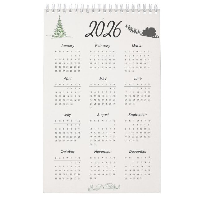 Calendário 2026 – Design de Calendário Imprimível  (Capa)