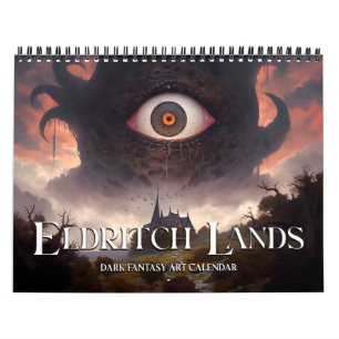 Calendário 2026 Eldritch Lands 5 Dark Fantasy Horror Art