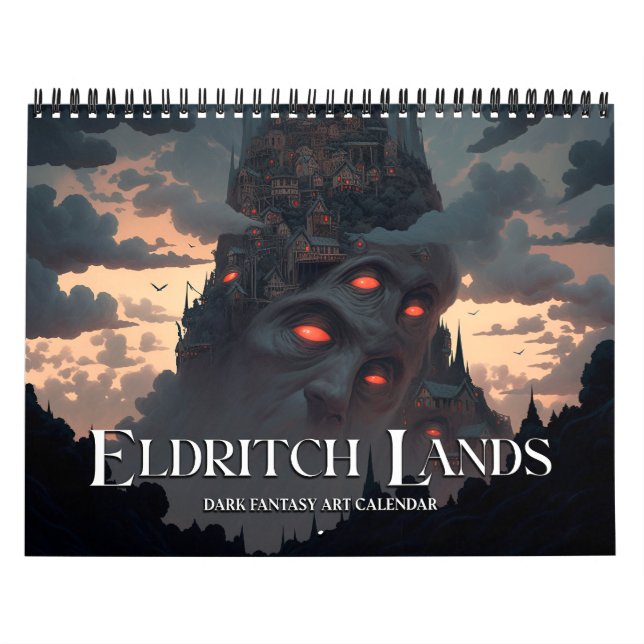 Calendário 2026 Eldritch Lands 6 Dark Fantasy Horror Art (Capa)