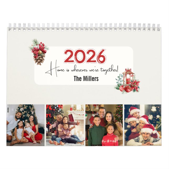 Calendário 2026 Family Photo Collage Calendar Christmas Gift (Capa)
