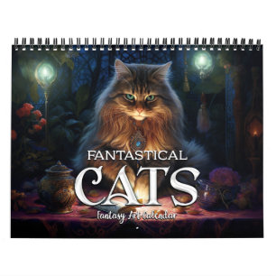 Calendário 2026 Fantastical Cats 2 Fantasia Art Calendar
