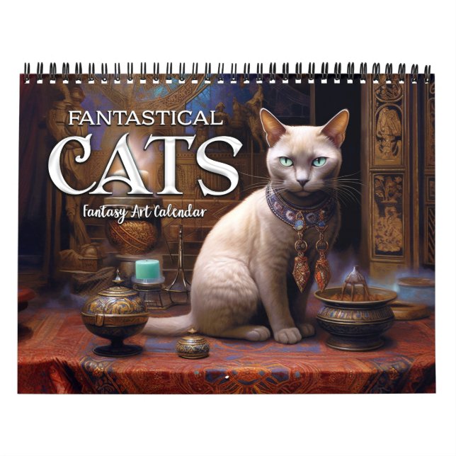 Calendário 2026 Fantastical Cats 3 Fantasia Art Calendar (Capa)